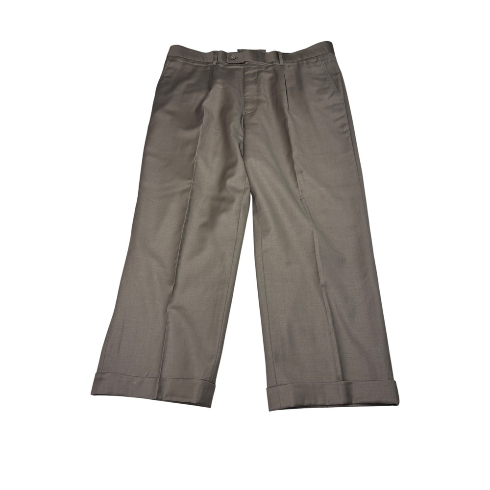 Mantoni Milan Italy Mens Super 140S Virgin Wool Pleated Cuffed Dress Pants 34X24